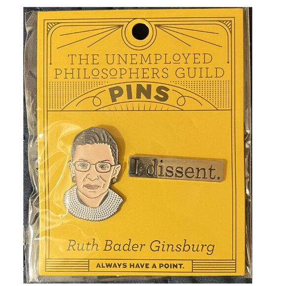 NEW Unemployed Philosophers Guild Enamel Pin Set - Ruth Bader Ginsburg - Picture 1 of 2